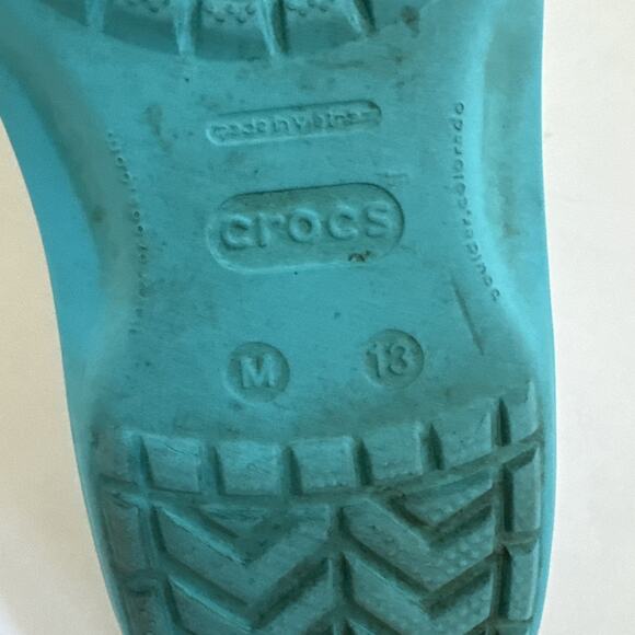 Crocs Flip Flops Blue Comfortable Beach Sandals Mens 13 Washable - Picture 8 of 10